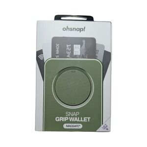 Cc5-O OhSnap Snap Magnetic MagSafe Phone Grip RFID Card Wallet - Crocodile Green